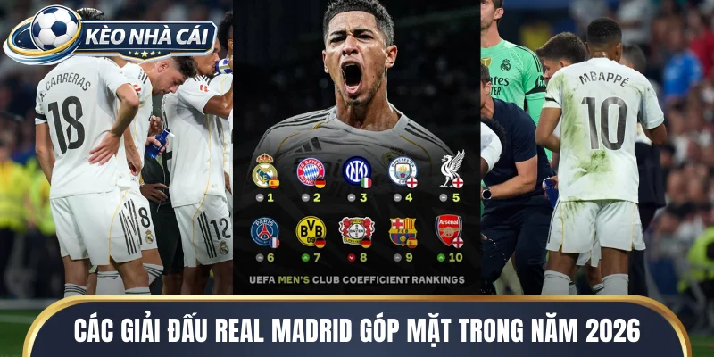 Các giải đấu Real Madrid góp mặt trong năm 2026